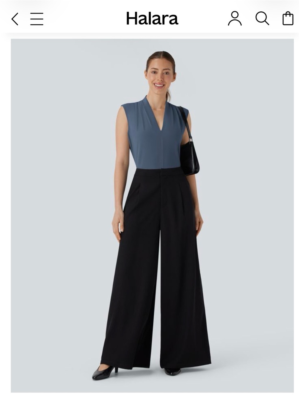 Halara Blue Sleeveless V-Neck Blouse – Size Medium